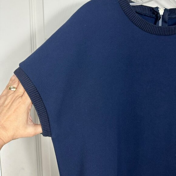 Zara Navy Blue Dress Round Neckline Zipper in the Back Size Small - Picture 5 of 16